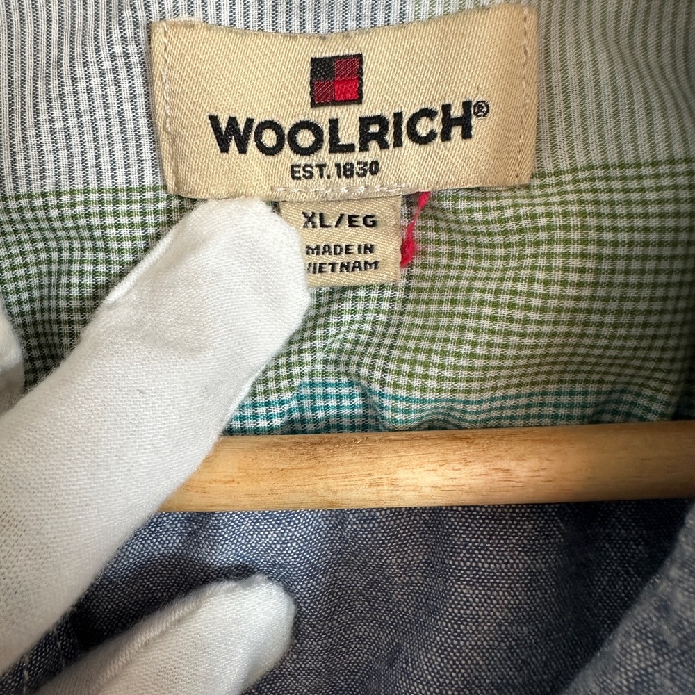 Woolrich XL Chambray Shirt Mens Blue Cotton Workwear Coastal Grandpa Button Down - Picture 5 of 9
